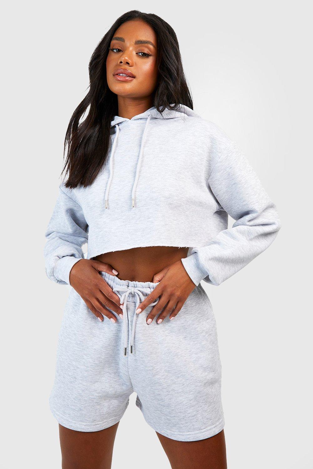 Crop top hoodie outlet with shorts